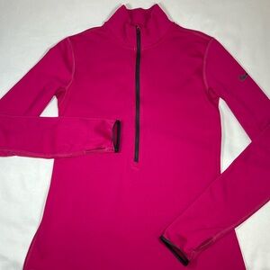 Nike Women’s Dri-Fit Longsleeve Quarter Zip Magenta Athletic Shirt  Size M